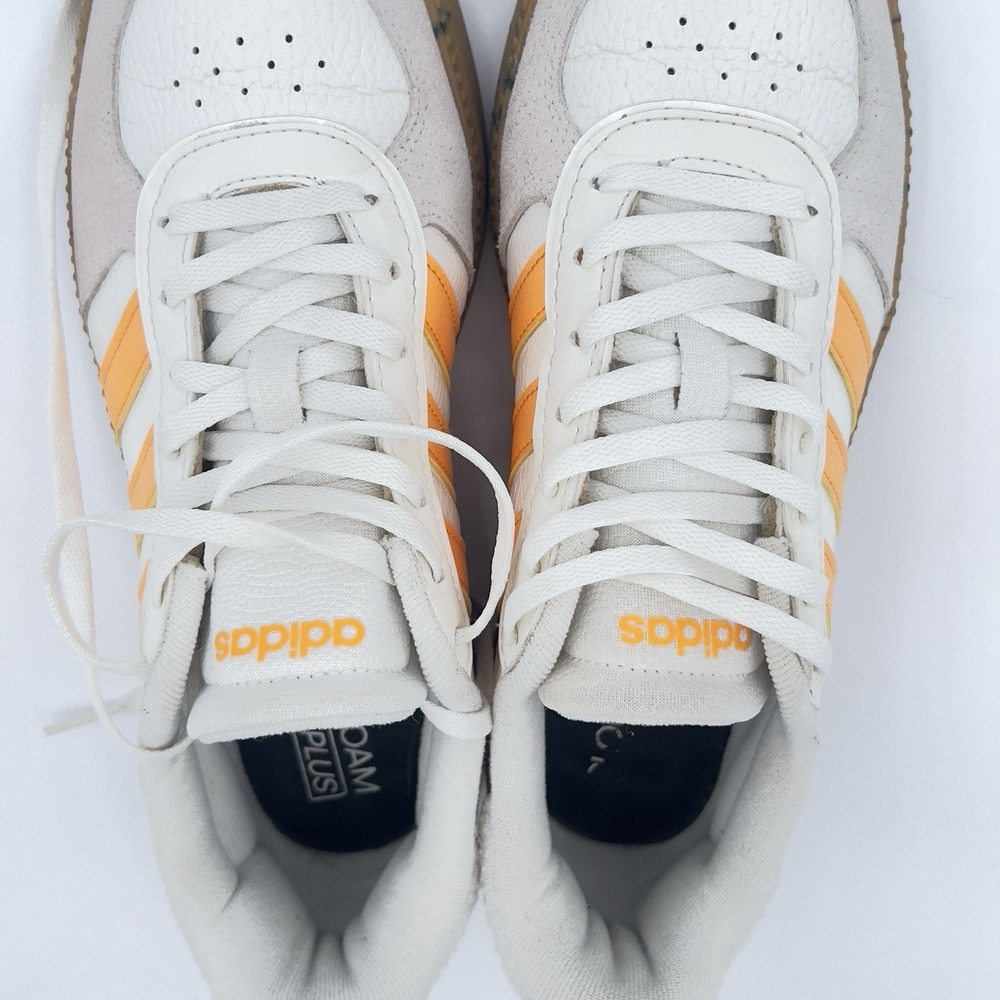 Adidas Breaknet Sleek Cream White Orange Gum Shoes IH7753 Women's Size 8 - Picture 11 of 14